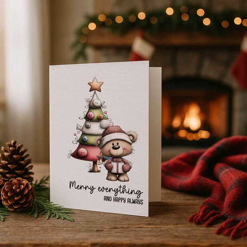 Weihnachtskarte „Merry everything and happy always!“ – Bild 2