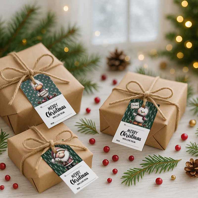 Weihnachtliche Geschenkanhänger „Merry Christmas“ – Bild 3