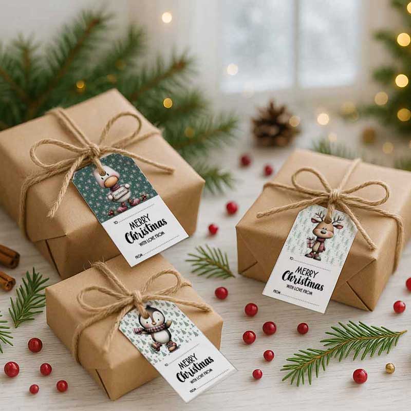 Weihnachtliche Geschenkanhänger „Merry Christmas“