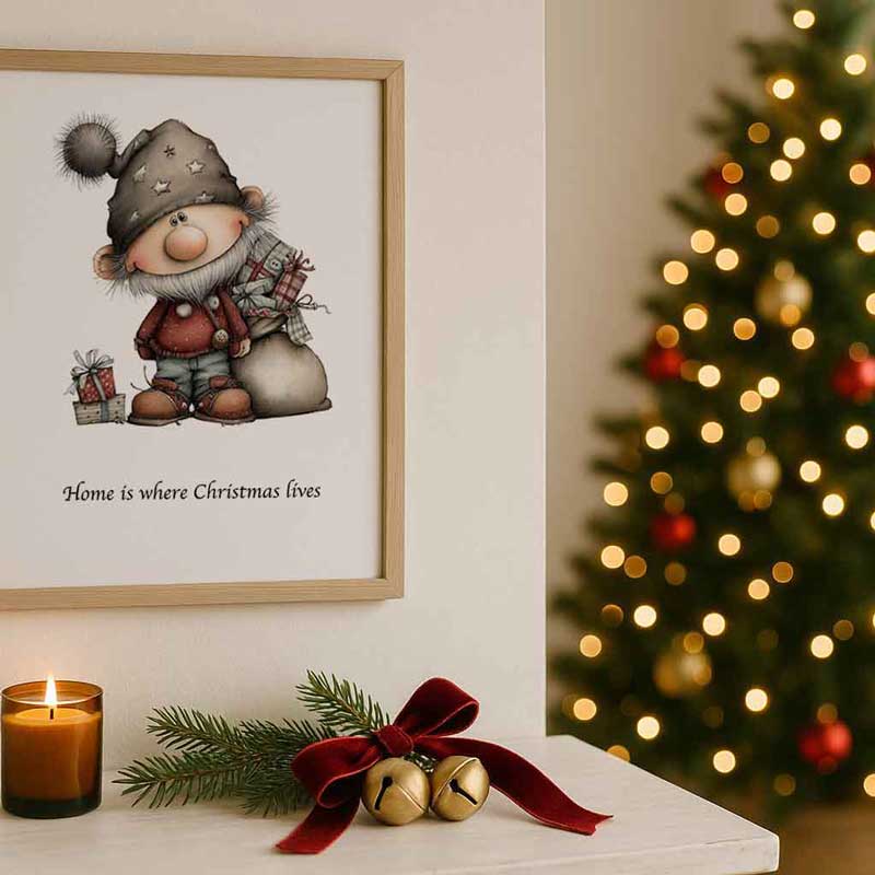 Weihnachtliches Poster Set – 6 liebevolle Wintermotive | A4 Christmas Wall Art Printables – Bild 3